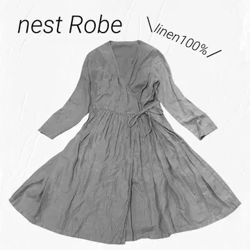 새상품급! nest robe 네스트로브 카슈쿨 원피스 린넨 그레이지