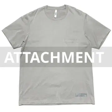 ATTACHMENT 기자 실키 천축 크루넥 포켓 티셔츠 2 그레이