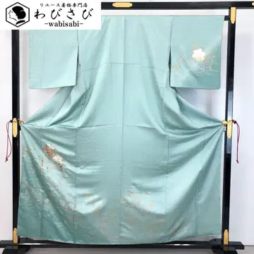 부착형 스노우 휠에 자수 꽃 무늬, 비색, 금은 채색 K-4554