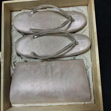 핑크 조리 백 세트, 몇 번 착용, 얼룩 있음, 24cm, 높이 5cm