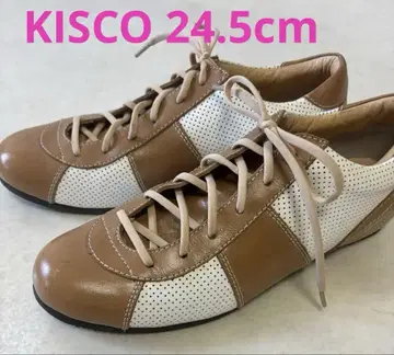 KISCO 브라운 화이트 스니커즈