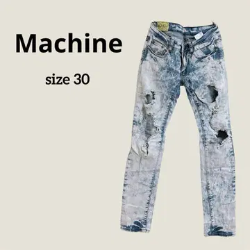 Machine 데미지 가공 슬림 핏 데님