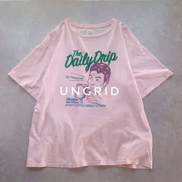 Ungrid 24ss Dairy Drip 로고 티 프린트 반팔 티셔츠