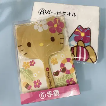 산리오 복권 일광화상 헬로키티 손거울 거즈 타월