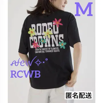 새상품 로데오 크라운 플라워 크로스 패치 티셔츠 BLK M