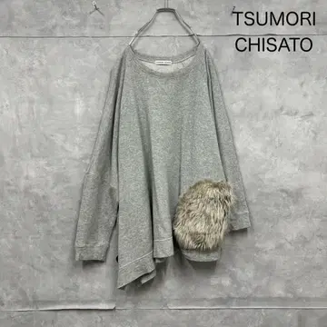TSUMORI CHISATO 퍼 장식 변형 맨투맨 일본제 N1146