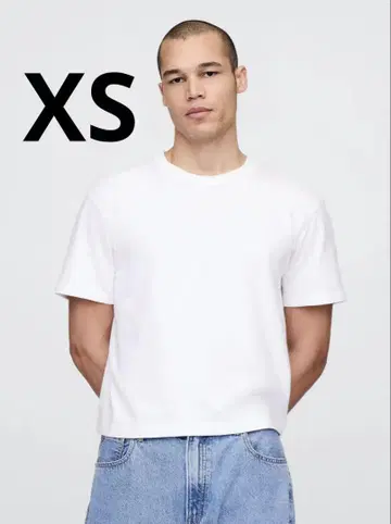 GAP 헤비 웨이트 크롭 티셔츠 쇼트 길이 화이트 XS