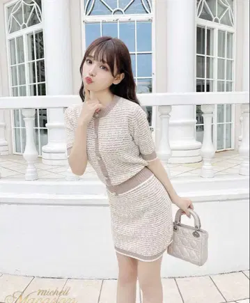 미셸 마카롱 니트 셋업 베이지