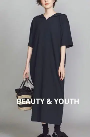 BEAUTY&YOUTH 세일러 카라 숏 슬리브 원피스 일본제