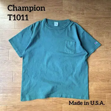 USA제 챔피온 T1011 그린 포켓 티셔츠 L 사이즈