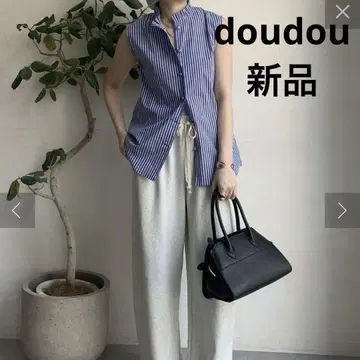 새상품 DOUDOU 앞뒤 2WAY 블라우스 슬리브리스