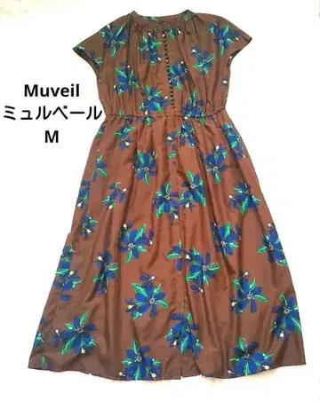 뮤베르 muveil 플라워 프린트 원피스 38 BROWN 브라운