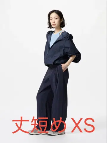 유니클로 울트라 스트레치 액티브 와이드 팬츠 블랙 짧은 기장 XS 완판템