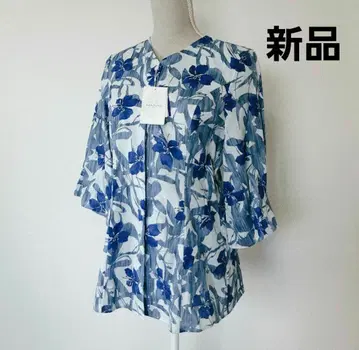 새상품 MAJUN 마준 카리유시 셔츠 M 꽃무늬 튜닉 블라우스