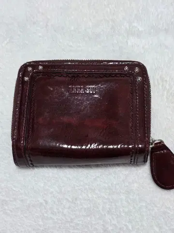 ANNA SUI 버건디 접이식 지갑 나비 참 포함