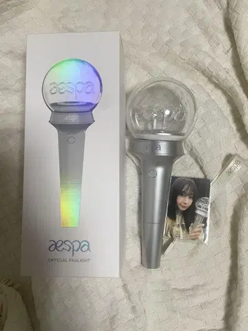 aespa 공식 응원봉 실버 지젤 트레이딩 카드 포함