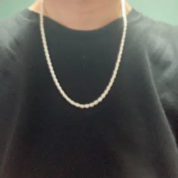 실버 925 로프 체인 목걸이 길이 60cm 두께 4mm