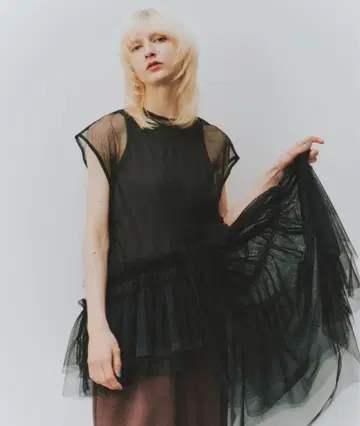 LA BELLE ETUDE 비대칭 튤 원피스