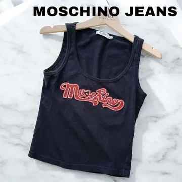 모스키노 청바지 MOSCHINO JEANS 탱크탑 비즈 블랙
