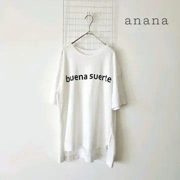 anana 로고 티셔츠 buena suerte 화이트