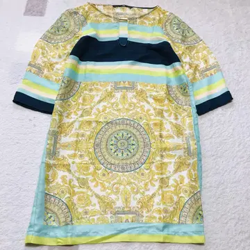 ZARA 자라 원피스 튜닉 스카프 페이즐리 화려한 무늬 레트로 S