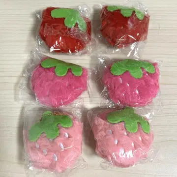 딸기 봉제 인형 가챠 아카 코이핑크 핑크 6개 세트