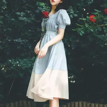 MISS EGG 물망초의 하늘색 레트로 원피스