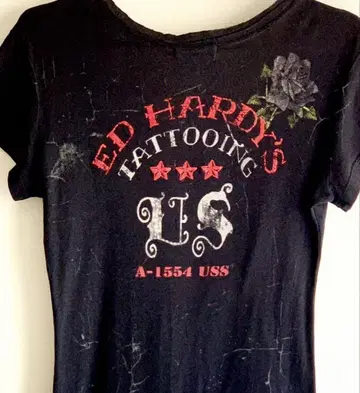 ED HARDY 에드 하디 타투풍 티셔츠 XS
