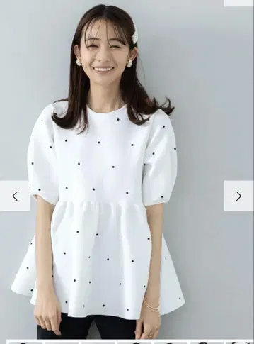 아메노치하레 도트 페프 라무 니트 튜닉 블랙