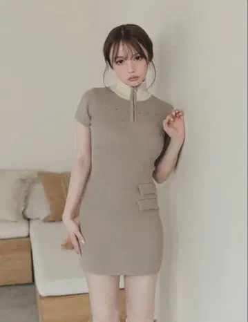 안드메리 레일라 니트 미니 드레스