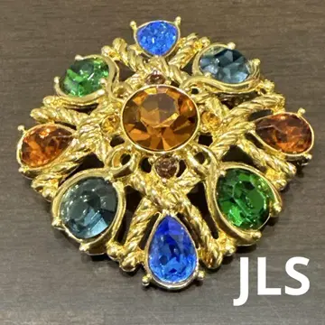 Jean-Louis Scherrer 빈티지 컬러 스톤 브로치 희귀