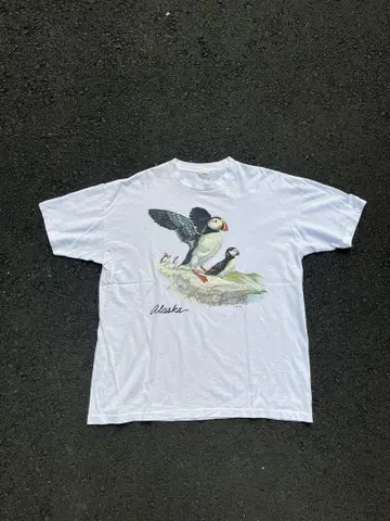 80s USA제 Alaska 퍼핀 티셔츠