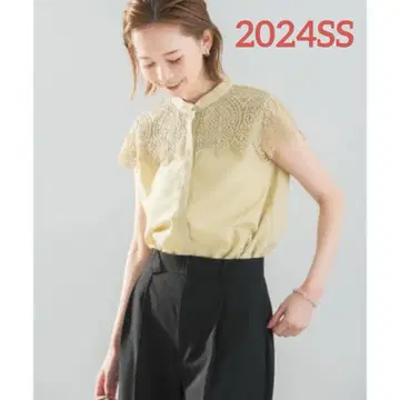 어반 리서치 로쏘 워셔블 요크 레이스 블라우스 슬리브리스 레이스