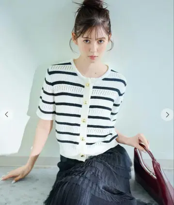 COCODEAL 보더 니트 가디건