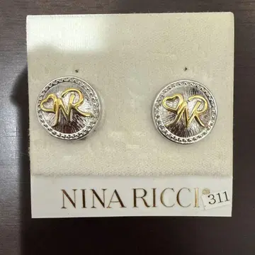 NINA RICCI 빈티지 귀찌 실버 컬러 라운드