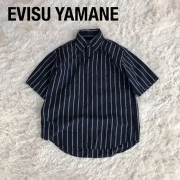 EVISU YAMANE 풀오버 셔츠 스트라이프 네이비 에비수 야마네