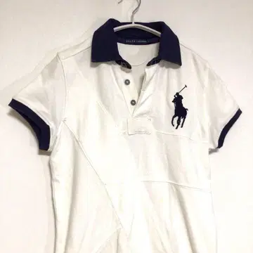 Ralph Lauren 빅 포니 피케 셔츠 화이트 네이비 L