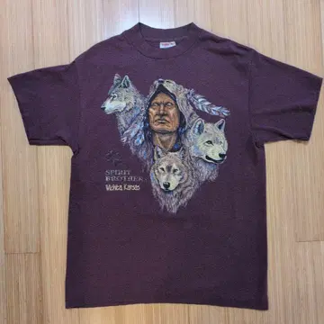 구제 의류 90's SPIRIT BROTHERS 티셔츠 퍼플 USA제 L