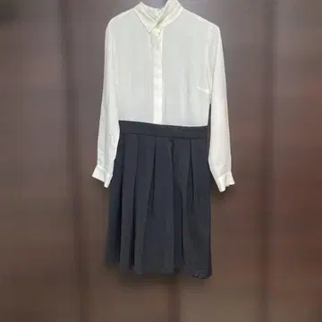 화이트 블랙 셋업 스커트