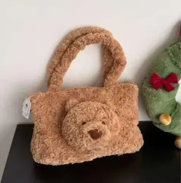 jellycat 퍼 곰 얼굴 토트백