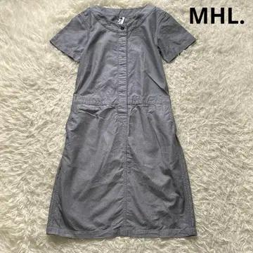 MHL. 풀오버 셔츠 원피스 반팔 일본제 사이즈 2 그레이