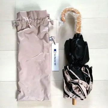 선배리어 100 접이식 양산 2단 접이식 프릴 핑크 나무 손잡이