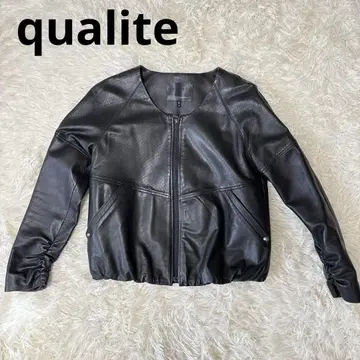 qualite 칼리테 아바 하우스 양가죽 램 가죽 노카라 자켓 블랙