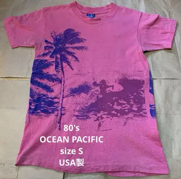 80's OCEAN PACIFIC 티셔츠 핑크 S USA제 서핑