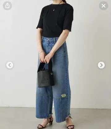 beardsley 비어즐리 프리피에 데미지 배럴 데님 팬츠