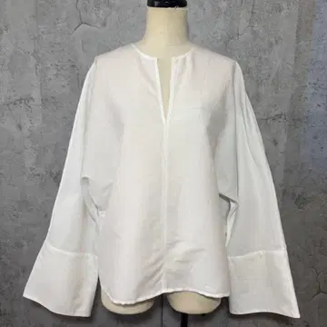 GALERIE VIE 리플 린넨 코튼 돌먼 슬리브 블라우스