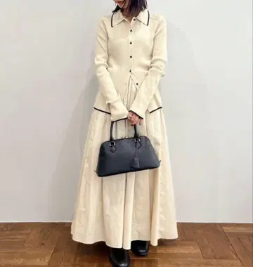 Mila Owen 미라 오웬 폴로 카라 니트 턱 개더 스커트 코디 SET