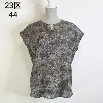 23구 빅 사이즈 보타니컬 무늬 프렌치 슬리브 블라우스