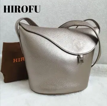 Hirof 숄더백 누보라 골드 H 로고 가죽 버킷형