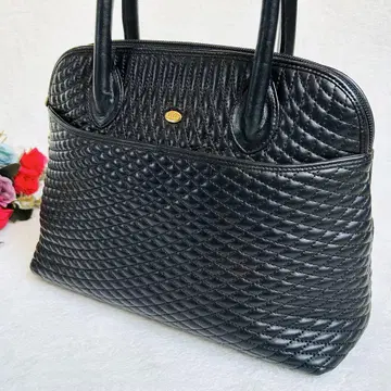 BALLY 발리 퀼팅 핸드백 블랙 로고 태슬 가죽